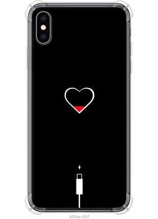 Чехол на iphone xs max подзарядка сердца из силикона fch_0171843