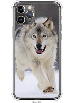 Чехол на iphone 11 pro бегущий волк из силикона fch_0158002