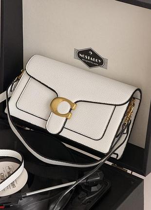 Сумка coach tabby black эко белый