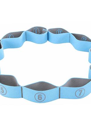Лента эластичная с петлями для растяжки ленточный эспандер elastiband цвета в ассортименте голубой