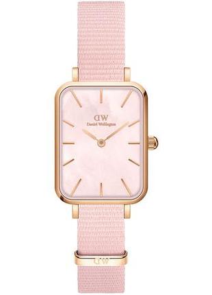 Годинник жіночий daniel wellington quadro coral dw00100509 сталевий корпус wr 30 м перламутровий циферблат