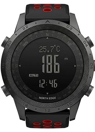 Наручний годинник north edge desert flex red 5bar з компасом, 2 ремінці