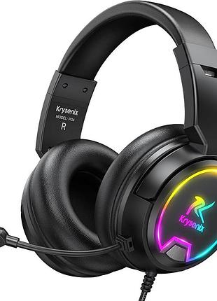 Ігрова гарнітура krysenix pg4 wireless rgb для ps5/ps4/pc, чорна