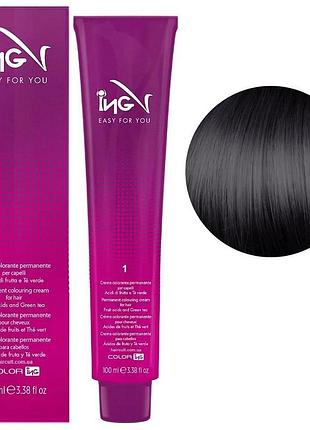 Крем-краска профессиональная ing для волос colouring cream 1 черный 100 мл 10/01 платиновий блондин попелястий