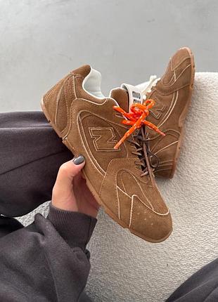 Бежевые кроссовки унисекс new balance 530 miu miu brown х нью беланс 38
