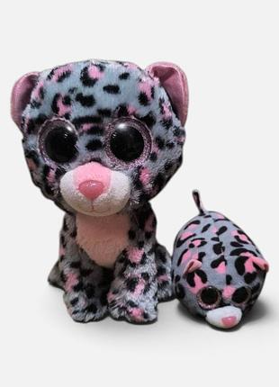 Набір: м'які іграшки леопрд ty beanie boos + teeny tys, 10 см