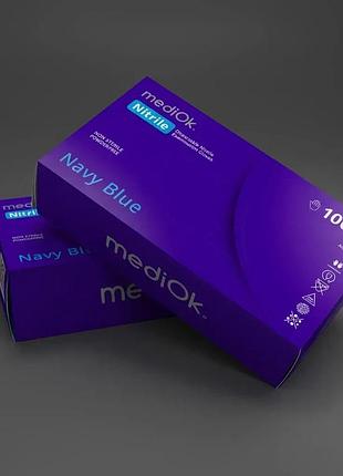 Рукавички нітрилові міцні 4,2 гр. mediok navy xs темно-сині 100шт