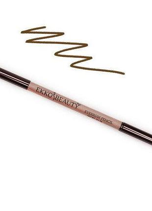 Олівець для брів ekko beauty x nikk mole brown із щіточкою