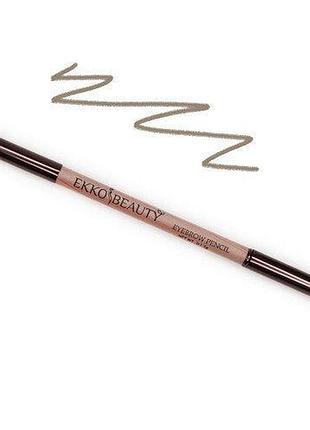 Олівець для брів ekko beauty x nikk mole light brown із щіточкою