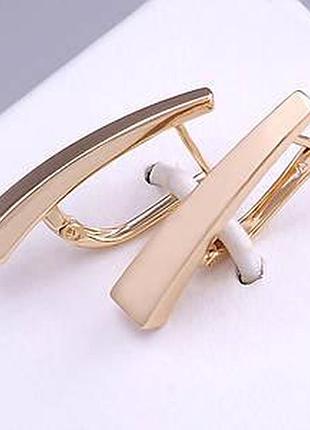 Сережки класичні медзолото xuping jewelry 18k. 2,8 см.