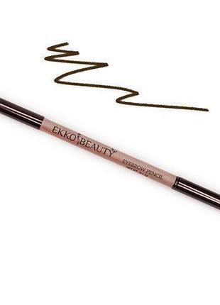 Олівець для брів ekko beauty x nikk mole dark brown із щіточкою