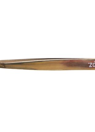 Пінцет для брів zola скошений золотий