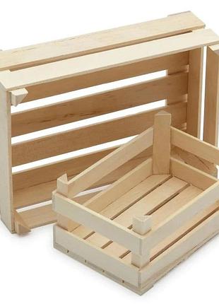 Деревянный ящик nova natural mini crate для детской кухни и магазина