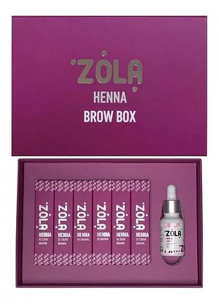 Zola набор хны для бровей, 6 шт по 10 гр