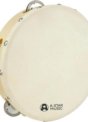 Тамбурин a-star ap3312, 8" (20 см), деревянный музыкальный инструмент.