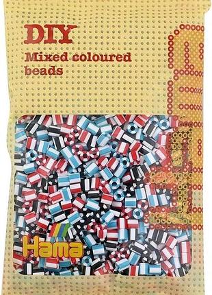 Термомозаїка hama striped mix 1000 намистин смугастих кольорів 5 мм