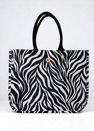 Сумка натуральная шоппер "zebra stripes" джутовая silk route а-3704