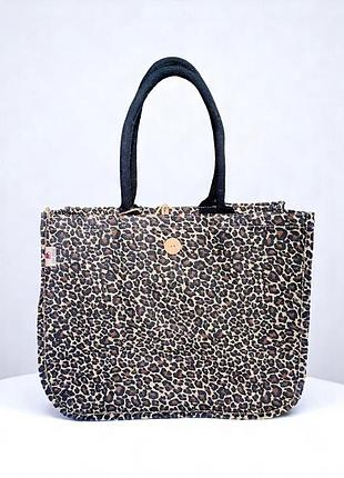 Сумка джутова натуральна шопер "savannah leopard" silk route а-3736