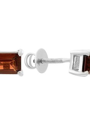 Серебряные серьги proba с натуральным гранатом 2.258ct (2203674)