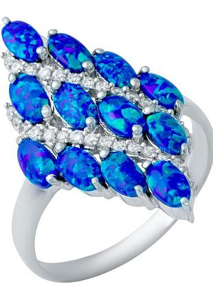 Серебряное кольцо proba с опалом 1.66ct, фианитами, вес изделия 4,02 гр (1948392) 18.5 размер