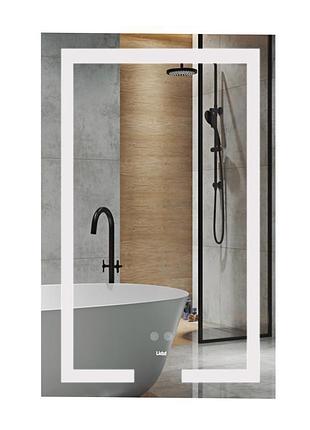 Дзеркало lidz kubis 500х800 з led-підсвіткою touch, з антизапотіванням, з диммером, рег. яскравості ld78lf9365080