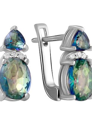 Срібні сережки proba з містик топазом 2.437ct (2058441)
