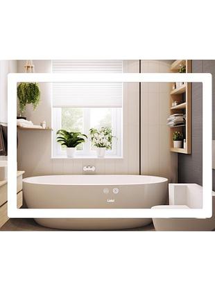 Дзеркало lidz kubis (ku2) 900х700 з led-підсвіткою touch, з антизапотіванням, з димером, рег. яскравості ld78lf904907048452