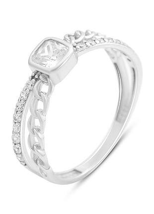 Серебряное кольцо proba с фианитами, вес изделия 1,58 гр (2209485) 17.5 размер