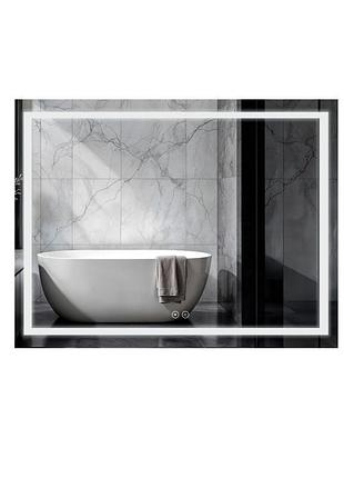 Зеркало qtap mideya (dc-f613) 700х500 с led-подсветкой touch, с антизапотеванием, диммером qt2078ncf7050w