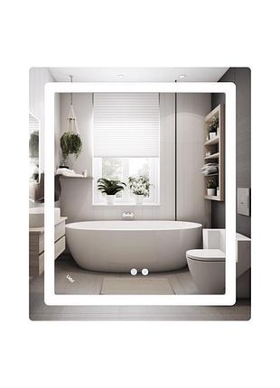 Дзеркало lidz kubis (ku2) 700х800 з led-підсвіткою touch, з антизапотіванням, з димером, рег. яскравості ld78lf904708048447
