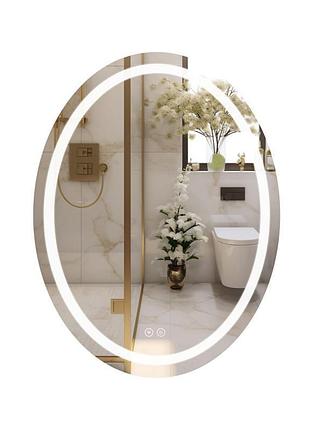 Дзеркало qtap mideya (dc-f801) 600х800 з led-підсвіткою touch, з антизапотіванням, димером qt2078f801w