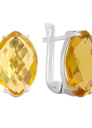 Срібні сережки proba з цитрином nano 10.5ct (2170433)