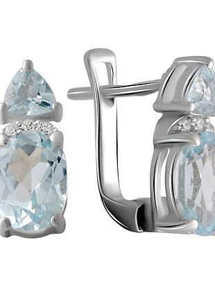 Серебряные серьги proba с натуральным топазом 3.582ct (2059004)