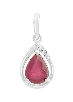 Серебряная подвеска proba с рубином 1.416ct, фианитами (2213239)