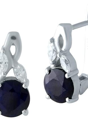 Серебряные серьги proba с натуральным сапфиром 4.023ct (1961575)