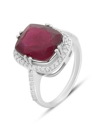 Серебряное кольцо proba с натуральным рубином 8.057ct, вес изделия 4,75 гр (2153092) 17.5 размер