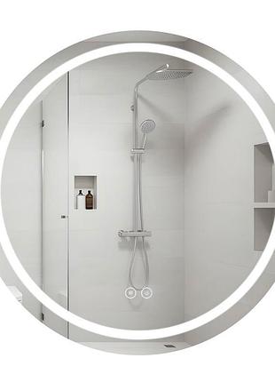 Зеркало qtap mideya r800 с led-подсветкой touch, с антизапотеванием, диммером qt2078ncr8080w
