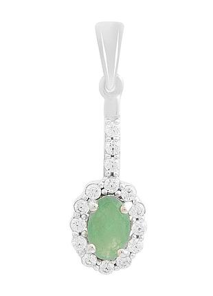 Серебряная подвеска proba с изумрудом 0.833ct, фианитами (2214212)