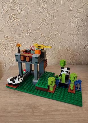 Конструктор minecraft «панда ферма» – набор для сборки, домик с пандами, подарок детям