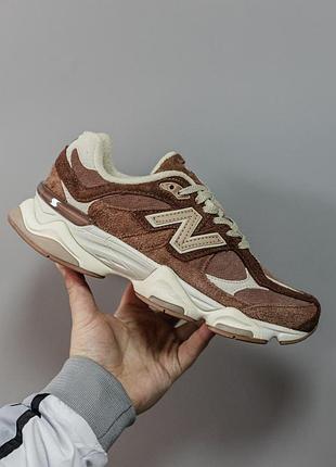 Коричневые кроссовки унисекс new balance 9060 brown х нью беланс 38