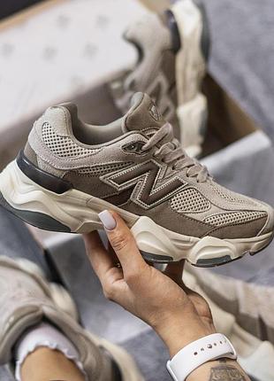 Женские бежевые кроссовки new balance 9060 beige х нью беланс 40