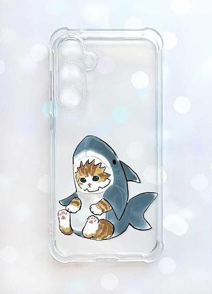 Прозорий чохол з потовщеними кутами на samsung galaxy a37 кошеня (принт 120)