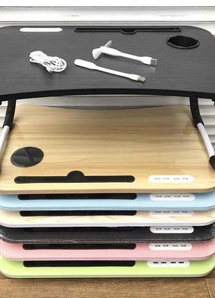 Подставка стол laptop table multifunctional 4 usb art 9699 раскладной столик для ноутбука 60х40см
