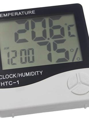 Цифровий термометр-гигрометр htc-1 з годинником