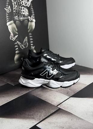 Чоловічі чорні кросівки new balance 9060 black white х нью беланс 45