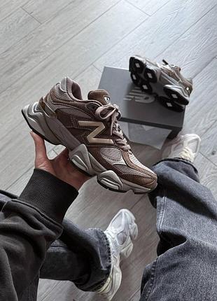 Женские коричневые кроссовки new balance 9060 brown grey moonbeam х нью беланс 36