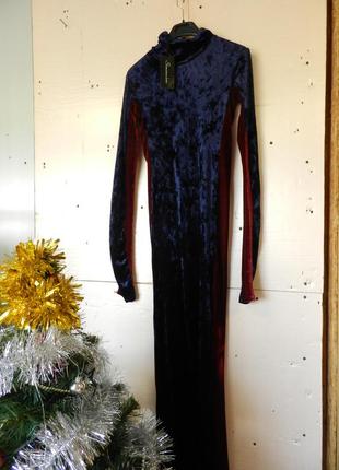 Длинное платье стрейч  велюр бархат2 фото