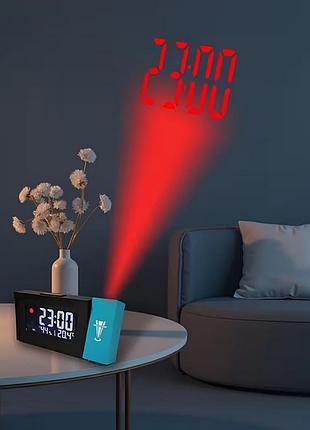 Годинник настільний з проекцією та будильником ds-1200 від usb