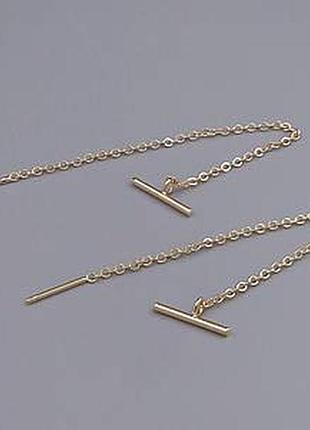 Сережки протяжки медзолото xuping jewelry 18k. 9,3 см.