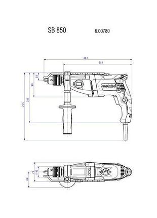 Ударная дрель metabo sb 850-2 (600780000) 7